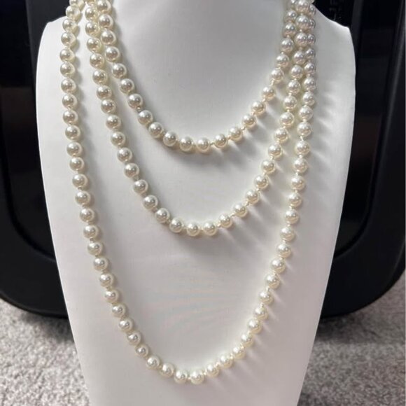 Fashion Faux Pearls Flapper Beads Cluster Long Pearl Necklace 59 inch - Picture 3 of 3